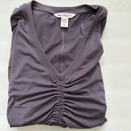 Athleta Crossover Ruched Purple Top Shirt