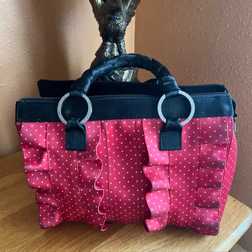 Disney Couture Harvey's Minnie Lola Ruffle Bag RARE Red