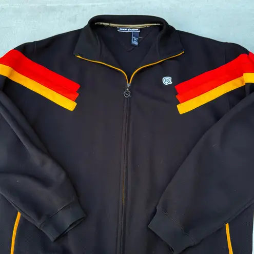 Rocawear Vintage Striped Black Red Track Zip Up Jacket