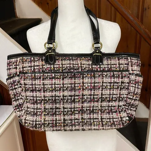 Vintage Coach Tweed Handbag Black