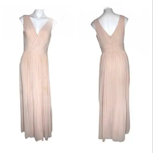 DESSY COLLECTION Vivian Diamond Gown Luxe Chiffon V Neck Size 10