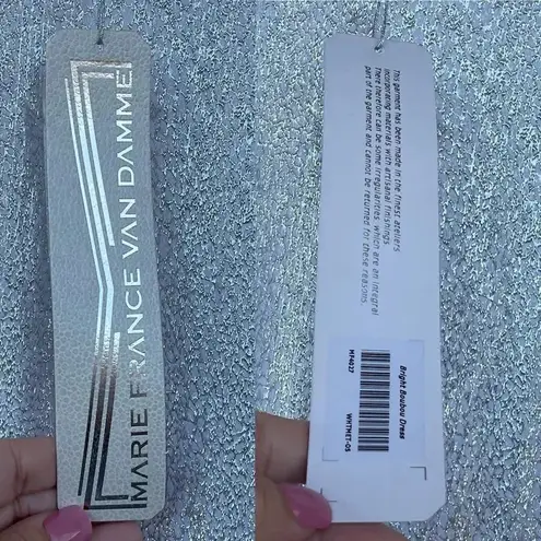 Marie France Van Damme White Bright Boubou silver caftan dress one size Size XL