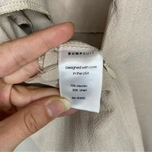 BUMPSUIT The Oversized Linen/Viscose Jumpsuit Sleeveless Beige Sz Small