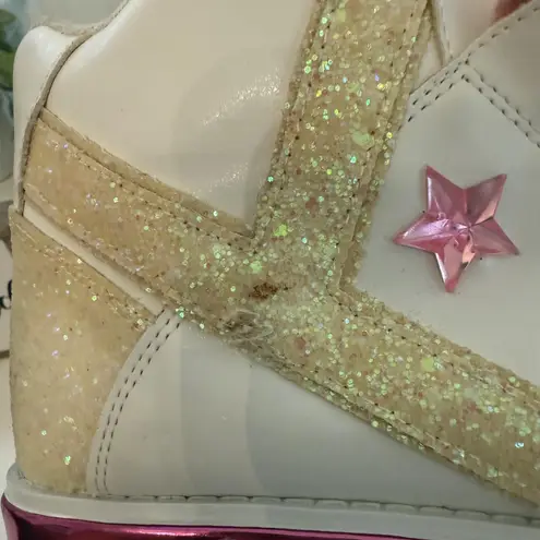 Yru holographic pink cloud qozmo sneaker platforms Size 10 Pink Star Clouds Rave