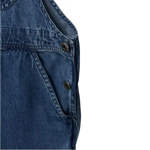 Agapo Agapo Women's Embroidered Denim Overalls Size Small Floral Design Blue