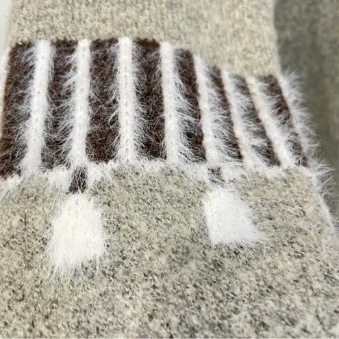 Absolutely Creative Worldwide Fair Isle Sweater Small Mohair Wool Crewneck White