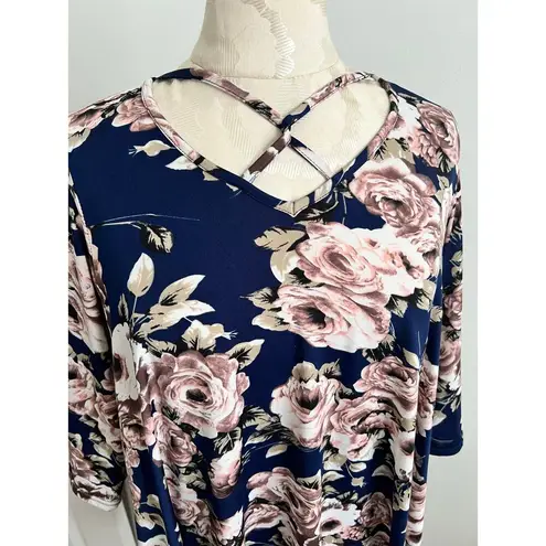 Southern Stitch Floral Knee Length 3/4 Sleeve Dress *No Size Tag* (Like L/XL)