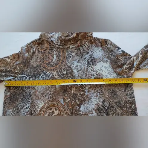 Cocomo Petite XL BROWN MULTICOLOR 3/4 SLEEVE BLOUSE, NECK ACCENTS… Size undefined