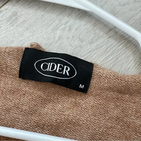 Cider Embroidered Cardigan Sweater Brown medium floral open tie front coquette