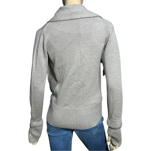 NFP Studio Women’s 4 L Taupe Gray Merino Wool Knit Convertible Sweater Cardigan Size L