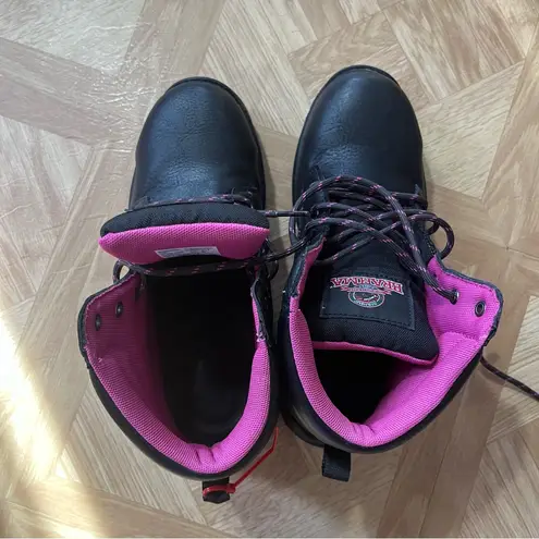 Brahma Women's Steel Toe Work Boots 8 Black Pink