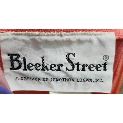 Bleecker Street Ribbed Knit Dress Mock Neck Pleated Coral Midi 13 Vintage Orange Size 12