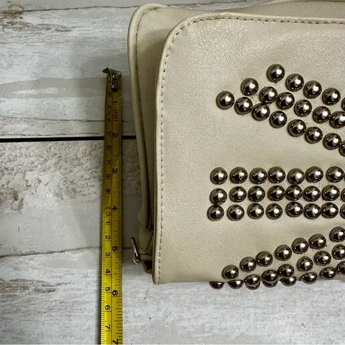 Depeche Mode New York Studded Vegan Leather Cream Clutch Union Jack Design Y2K