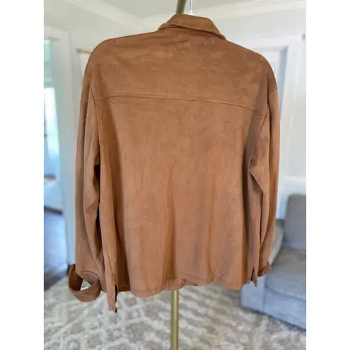 Kendall + Kylie  Shacket Faux Suede Button Up Autumn Fall Western Cowgirl Desert