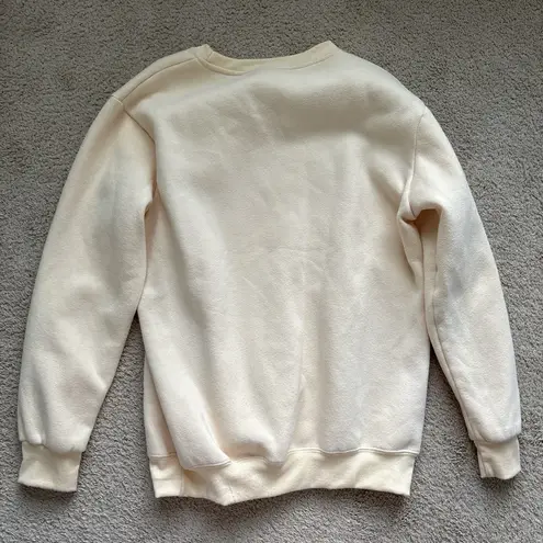 Cream NASA Sweatshirt with Iconic Logo Blue Size L