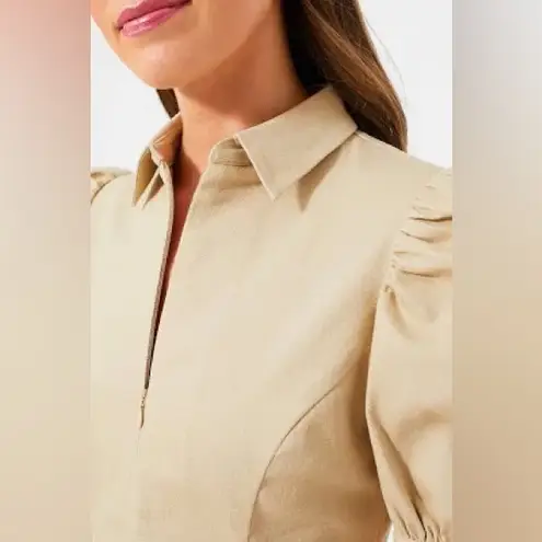 Hyacinth House Sand Zip Denim Mini Dress Size Small Tan