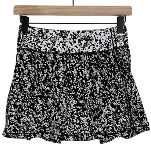 Lululemon Women’s Pace Rival Skirt Skort in Chirasu Black Chirakasu White 2 Tall