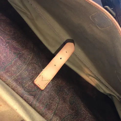 ETRO Milano Red Paisley Coated Canvas Vachetta Double Sides Travel Bag 55cm