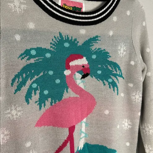 Tipsy Elves Ugly Christmas Sweater Flamingo Santa Palm Tree Florida Tampa Phoebe