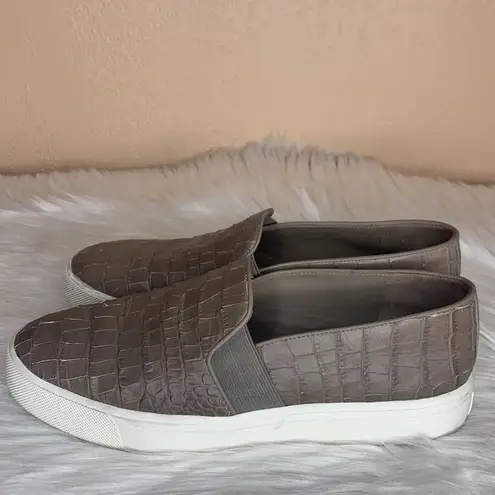 Vince  Blair Croc Embossed Slip On Sneakers Size 8