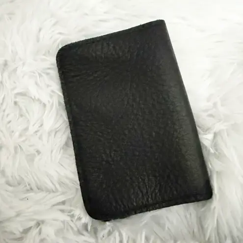 PORTLAND LEATHER | Modern Passport Holder Pebbled Leather Black | New!
