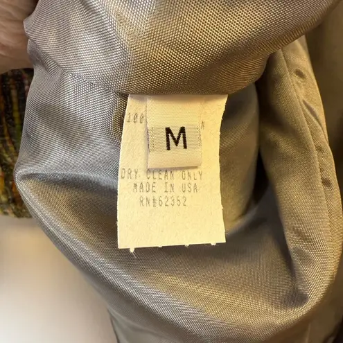 V.P. Collections Handwoven Silk Open Front Blazer Jacket Women’s Size Medium NWT Yellow