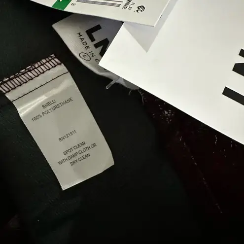 LNA Faux Leather Patent Crinkle Pants Size Large Wine