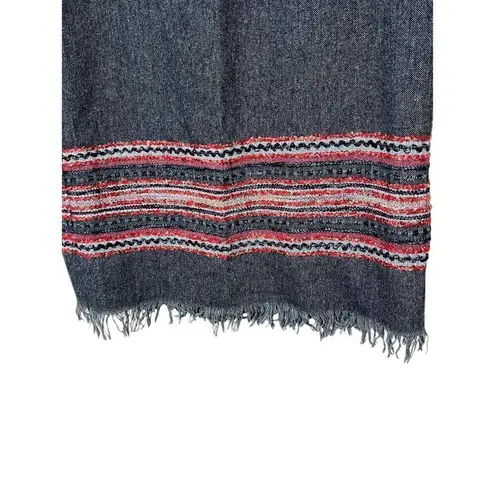 Sag Harbor Wool Blend Womens Blanket Maxi Skirt with Fringe Size 12