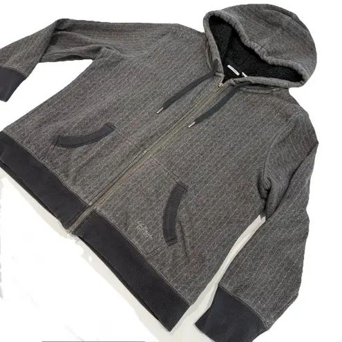 LL Bean 1912 Sweatshirt Sherpa Lined Full Zip Hoodie Pockets LARGE PETITE Gray Size undefined