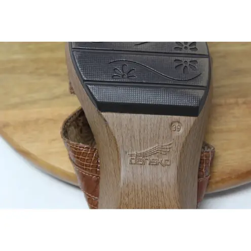 Dansko Brown Jessie Leather Buckle Strap Wedge Sandals Slides Womens 39 US 9