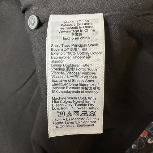 J.Crew Chiffon Shirred Waist Liberty Tana Lawn Strawberry Fields Top Size 00 NWT Black