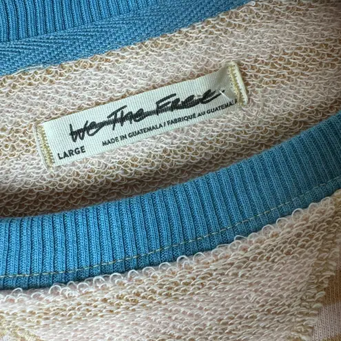 Free People New  Classic Striped Oversized Crewneck Large latte combo - Image 4