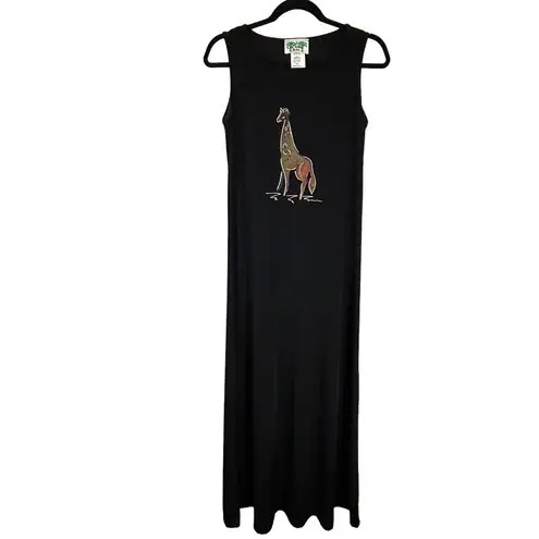 Vintage Black CoConut Bay Giraffe Maxi Dress
