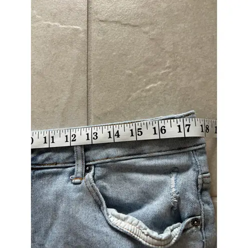 Risen Jeans Womens 1XL Blue Denim High Rise Distressed Raw Hem Boho Size 16W