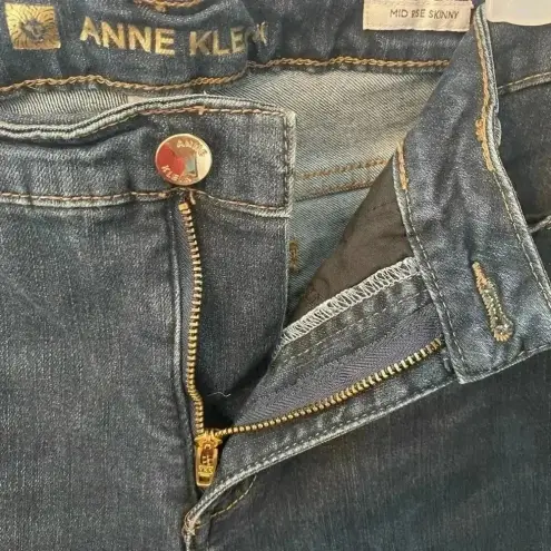 Anne Klein  Dark Blue Jeans Mid Rise Skinny Size‎ 12
