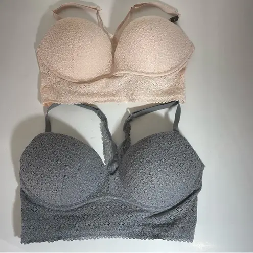 Victoria's Secret Set of Two New Victoria’s Secret Racerback Bras in Light Pink and Gray Size 34C