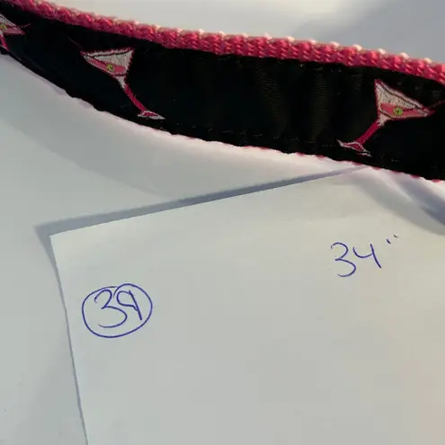 Eliza B Cocktail Martini Print Belt Black Pink D