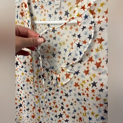 Hutch (Anthropologie) Boho Stars Print Blouse Small Tie Neck