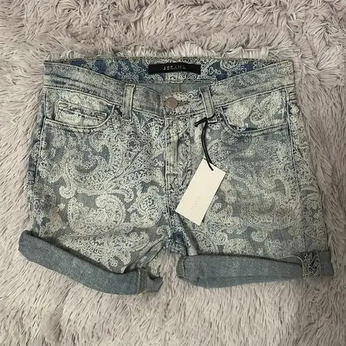 J Brand 💖 NWT  811 Mid Rise Denim Shorts in Paisley Print