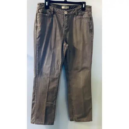 Natural Reflections Flannel Lined Womens Grey Twill Pants - 10