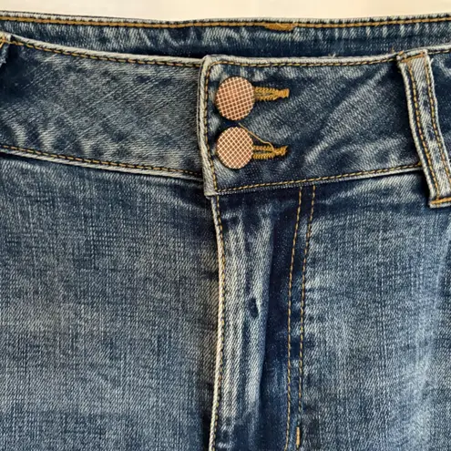 CAbi  4153 Cinch Skinny Jeans Distressed Denim High Rise Women's Size‎ 12