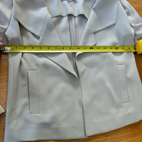 Hugo Boss  Katalla Crepe Open Front Blazer Size 8 Beige Cream Modern Minimalist - Image 5