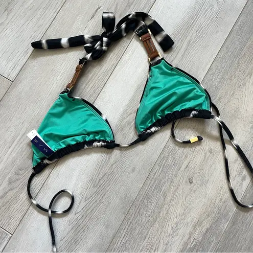 Vix Bikini Top mar striped halter womens Black White (small) swim beach Vacation - Image 2