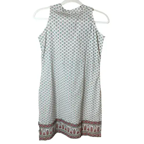 Melange Sleeveless Tunic Top Small | Boho Floral Geometric Ethnic Print V