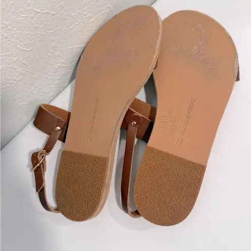 Ancient Greek Sandals Clio Brown Leather Sandals, Size 36 (US 6)