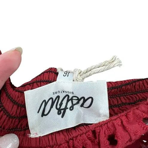 Astra Signature Julie Ruffle Lace Bandeau Tiered Maxi Skirt Set Size 16 Red