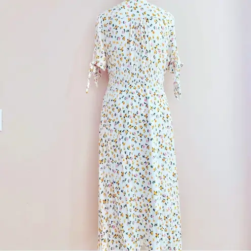 Reborn J White Pink & Yellow Floral Print Pleated Dress. Size 1X