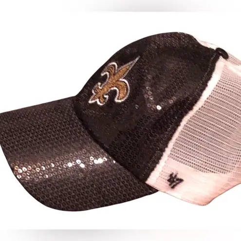 47 Brand 47 Black and Gold Baseball Hat with Sequin Logo