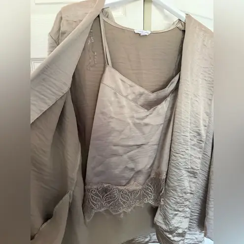 Aydson Parker Champagne Gold Tank and Hooded Shawl Set of 2 Size Large Tan