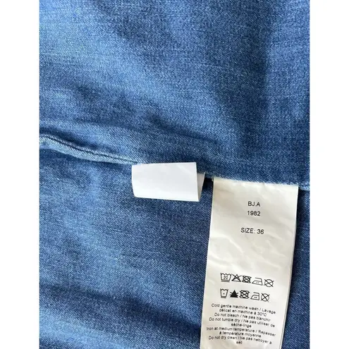 Ganni Rhinestone-Embellished Denim Bustier Blue Size 36 / US 4 Small